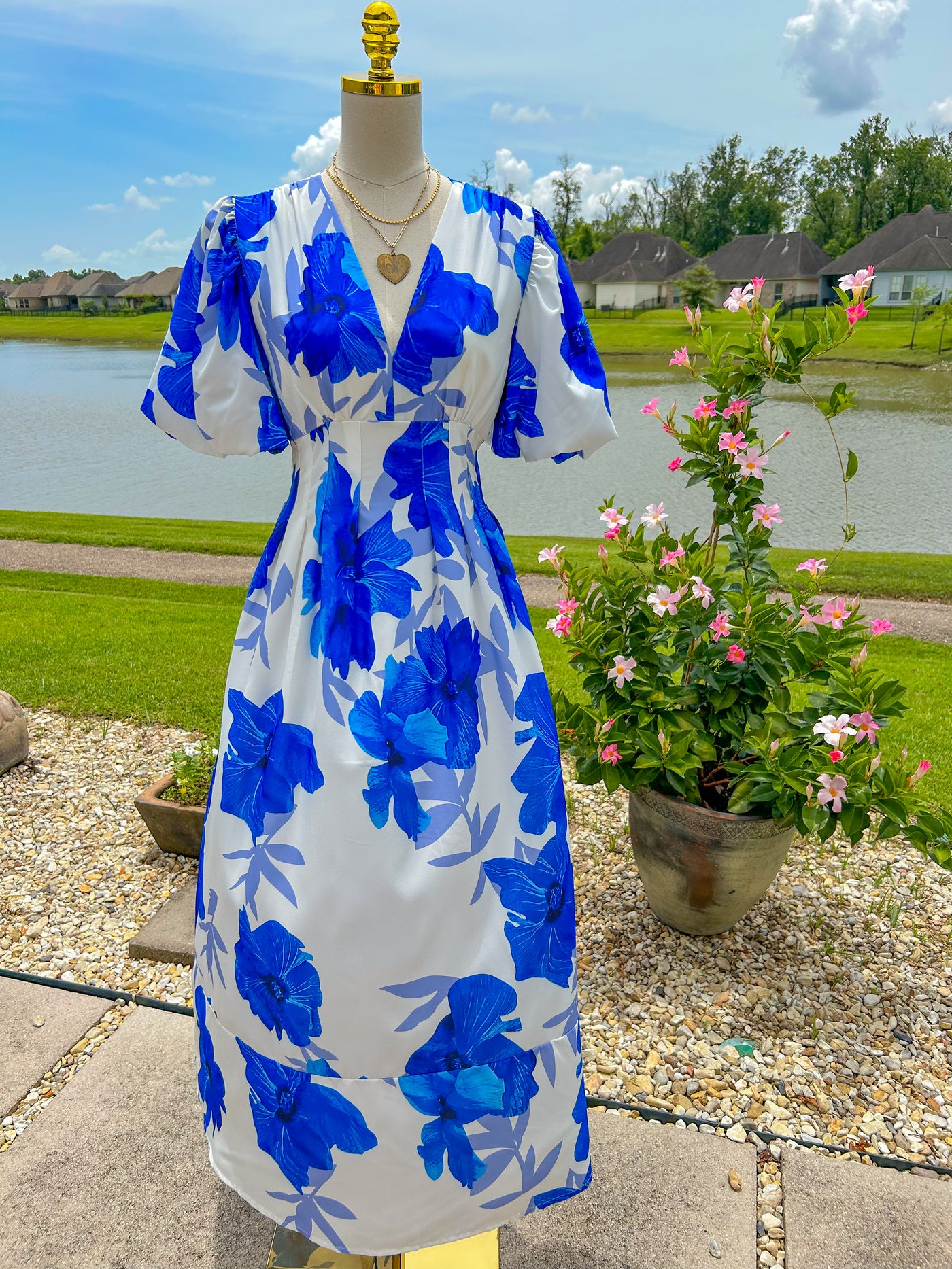 Betty Maxi Dress - Blue Floral