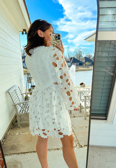 Spring In Full Swing Dress - White