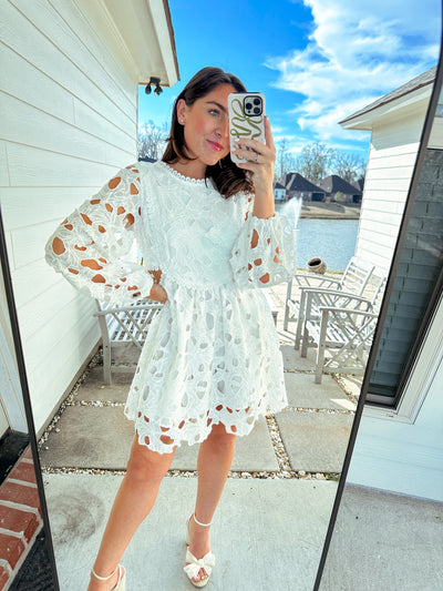 Spring In Full Swing Dress - White