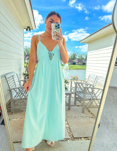 Augusta Maxi Dress - Green/White