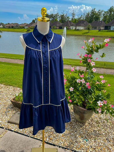 June Mini Dress - Navy