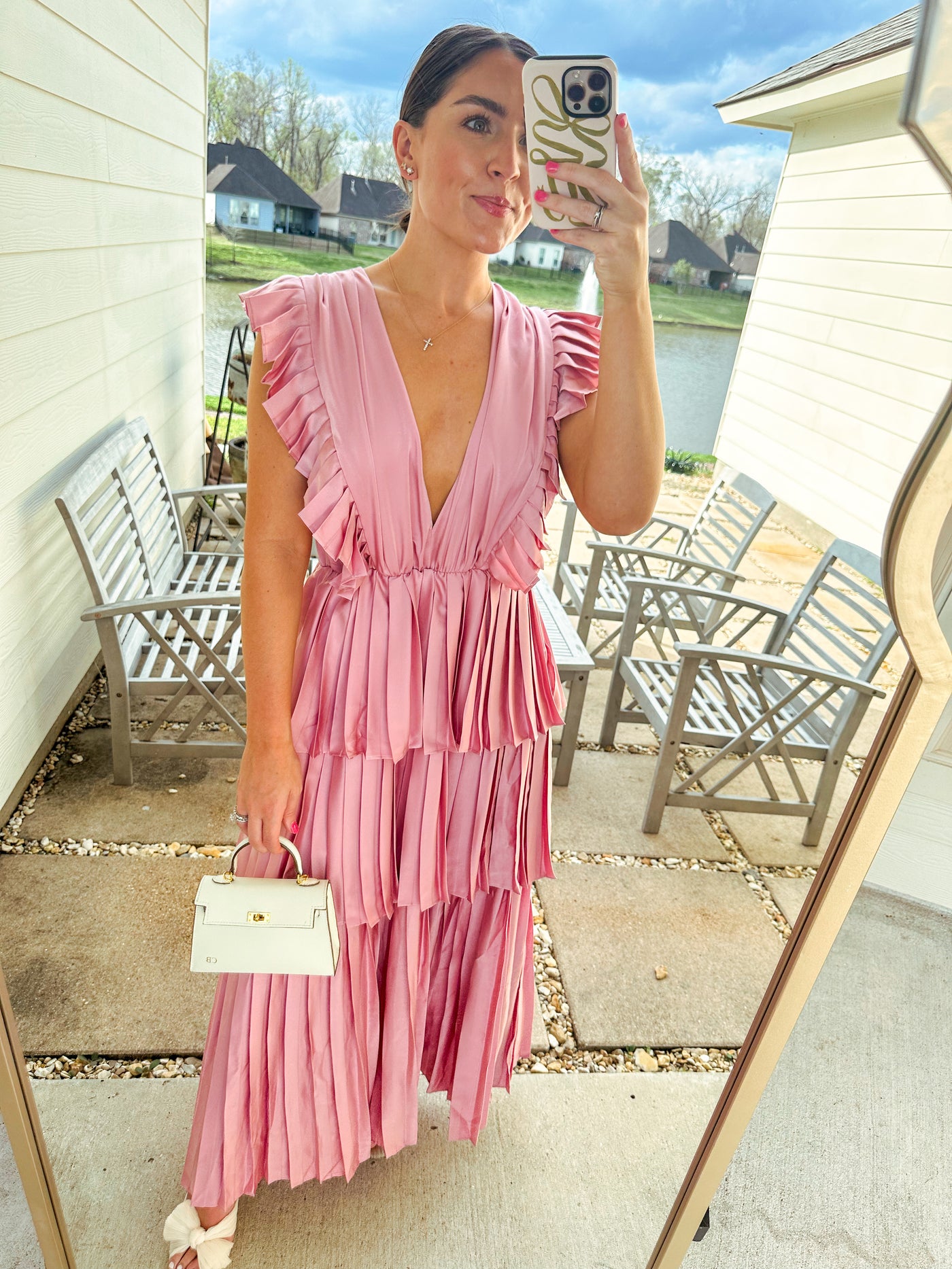 Pretty in Pleats Maxi Dress - Pink