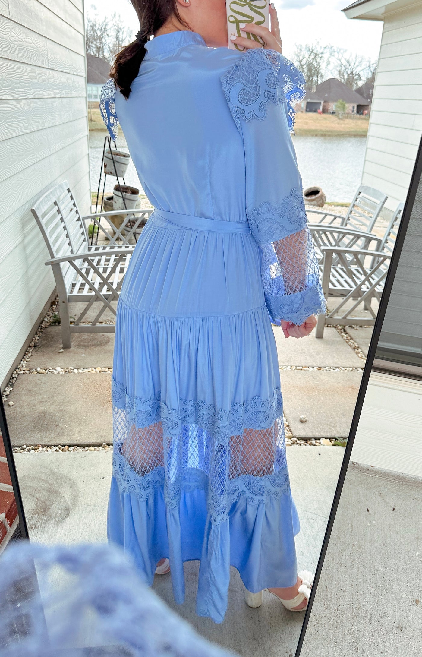 Frilly Girl Maxi Dress - Blue
