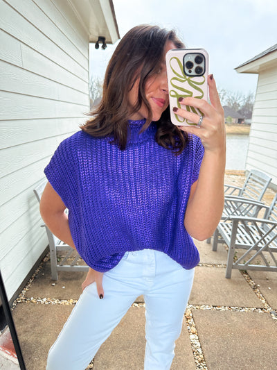 Metallic Sweater - Purple