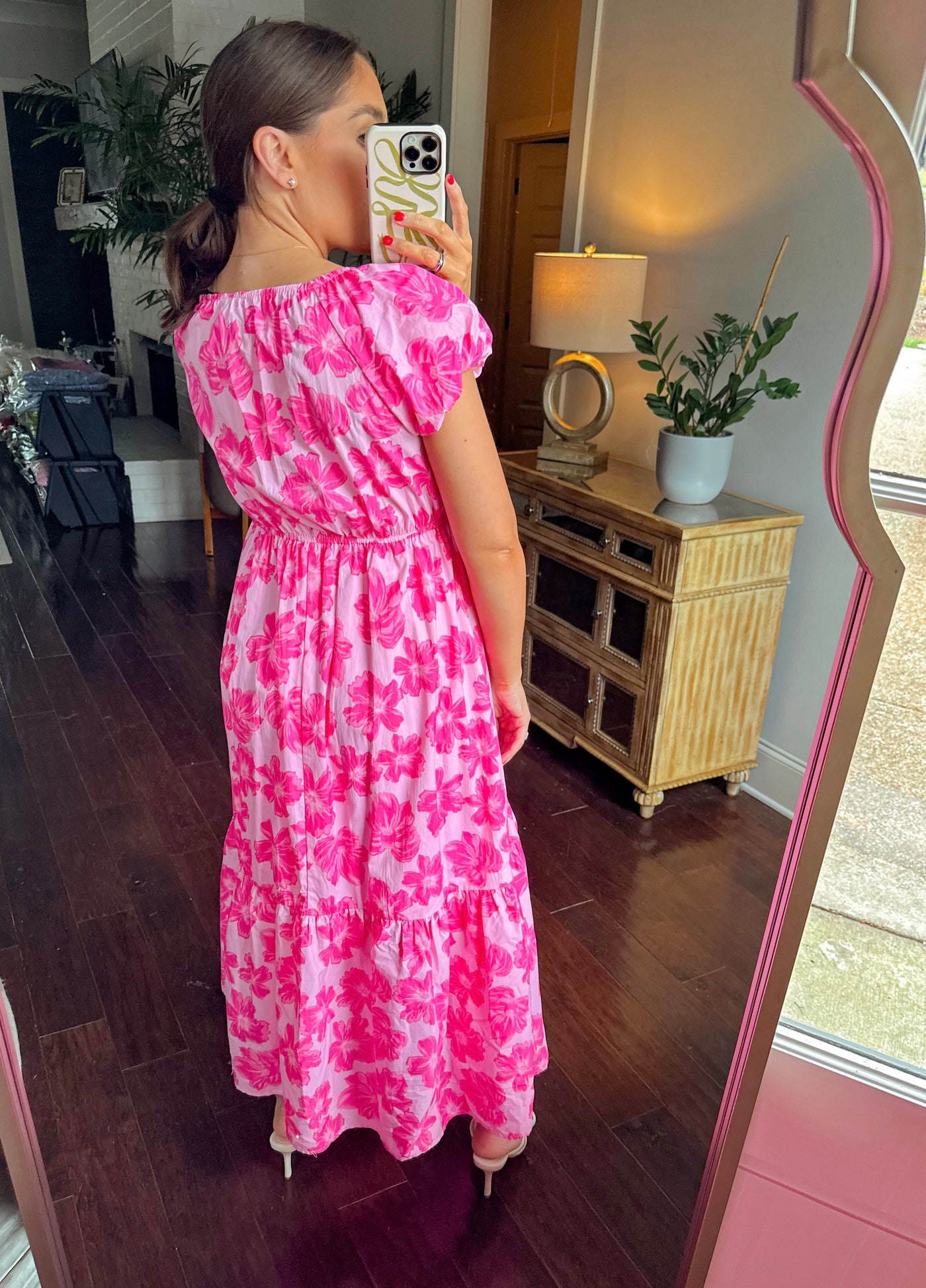 Delilah Midi Dress - Pink Floral