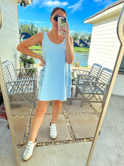 Active Mini Shift Dress - Blue