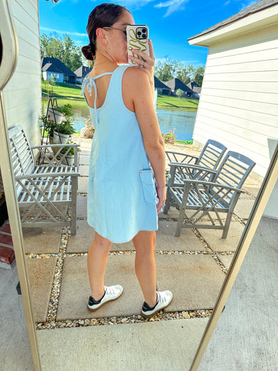 Active Mini Shift Dress - Blue