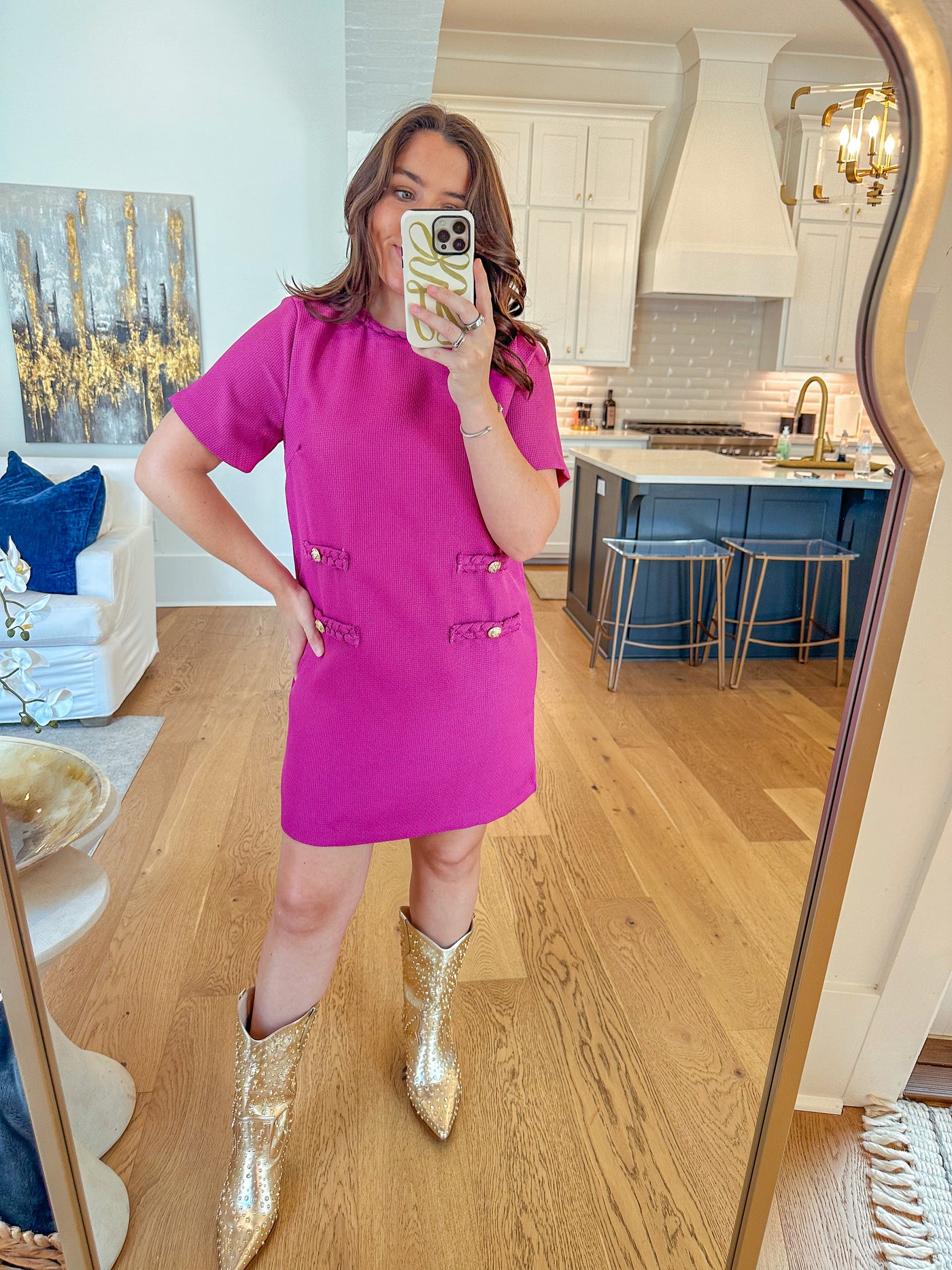 Scollard Dress - Magenta