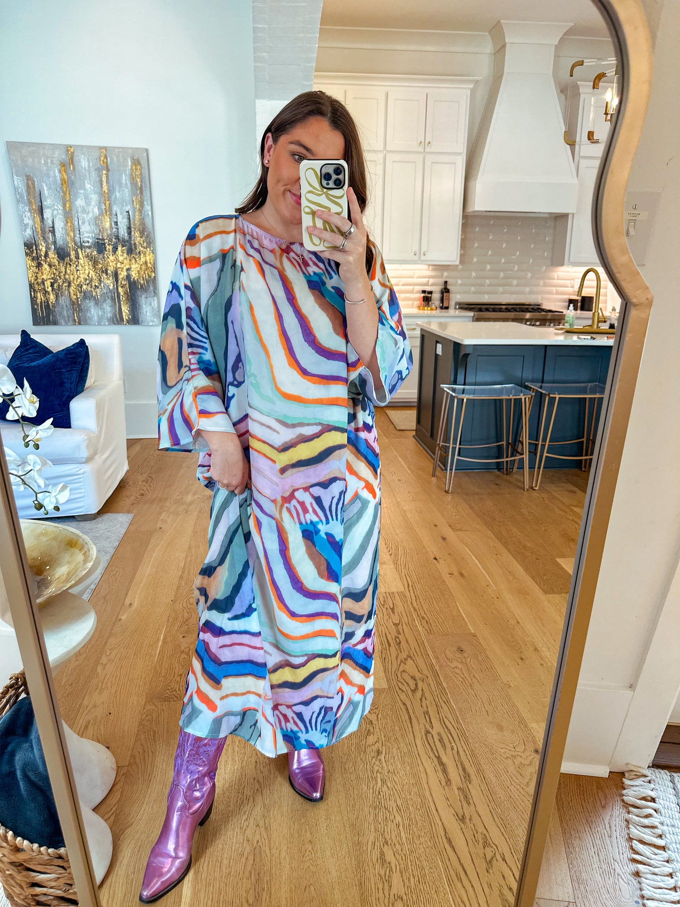 Abstract Tiger Maxi Dress