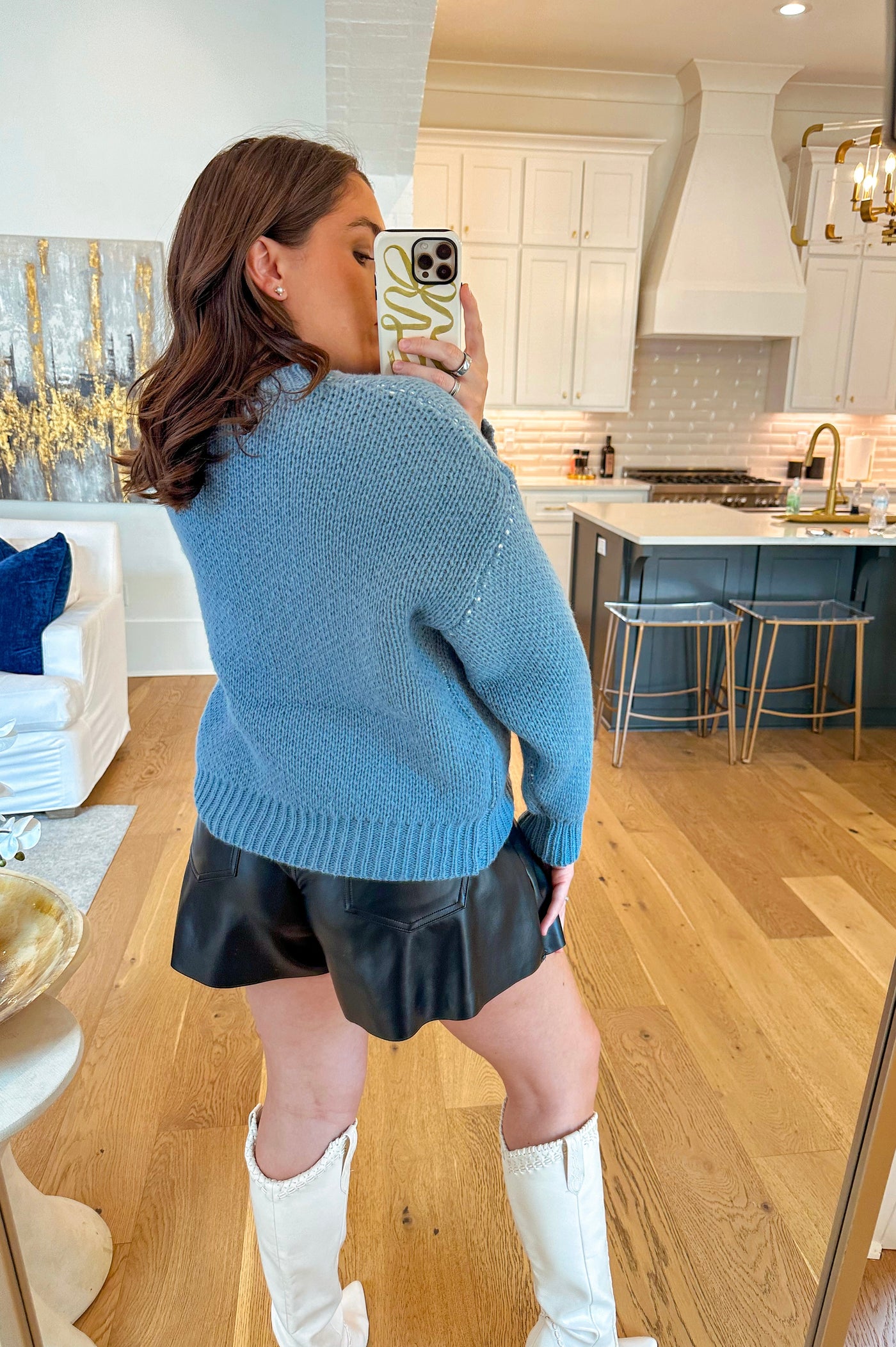 Bow Sweater - Dusty Blue