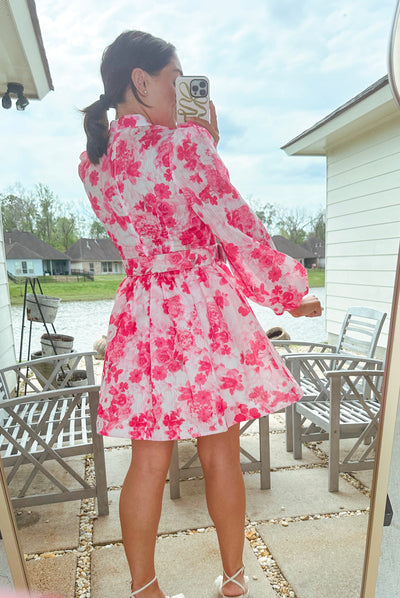 Pink Floral Mini Dress