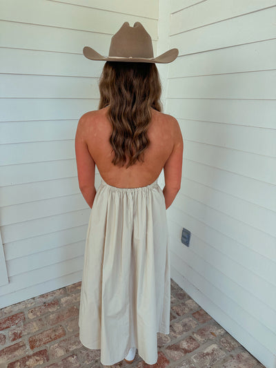 Halter Midi Dress - Cream