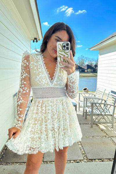 Love The Lace Dress - White