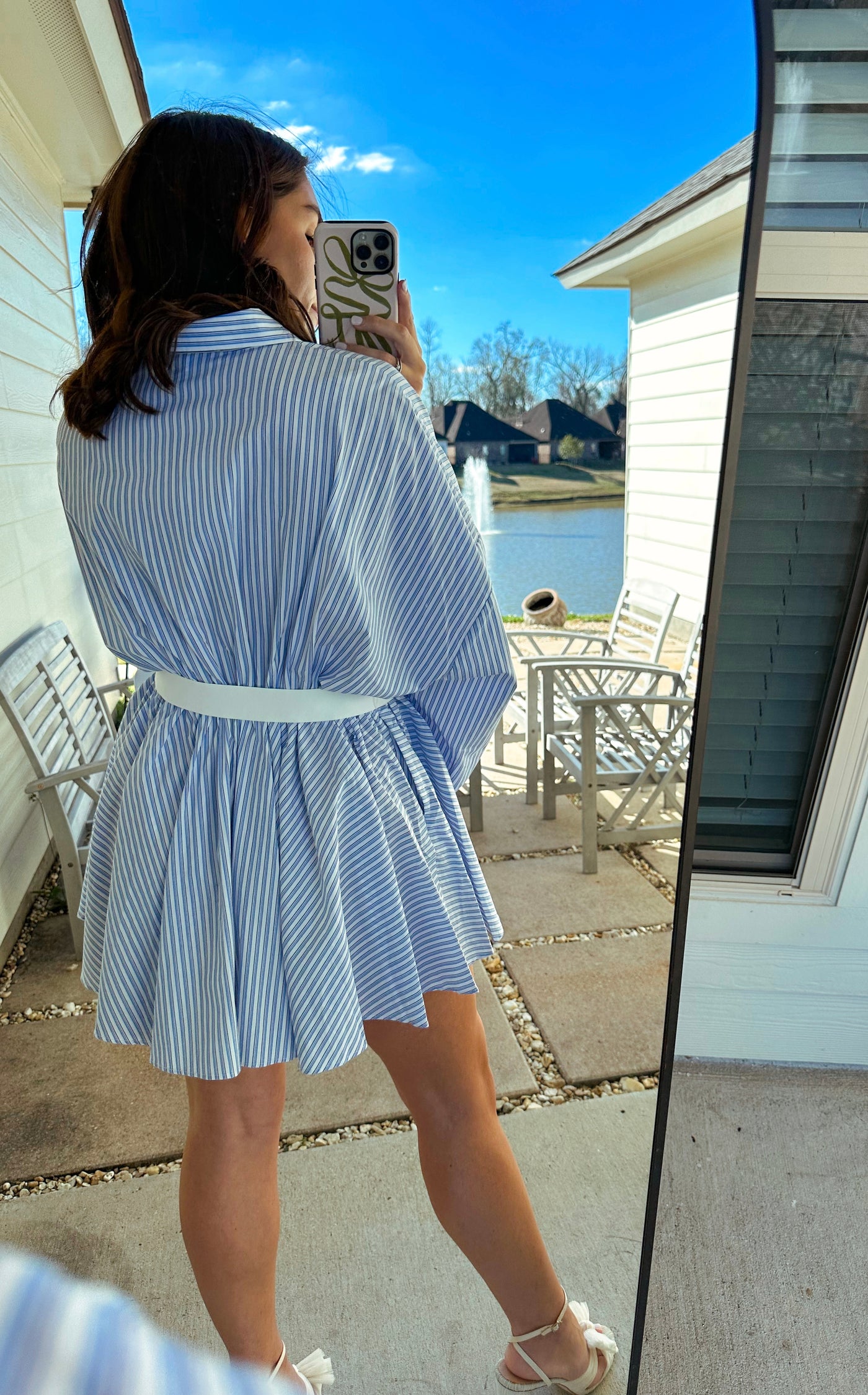 Preppy Blue Robe Preppy Belted Dress - Blue/White Stripe – Shop Silvs