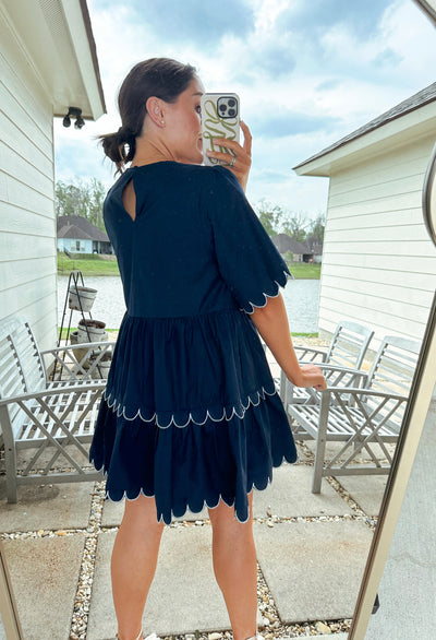 Scalloped Mini Dress