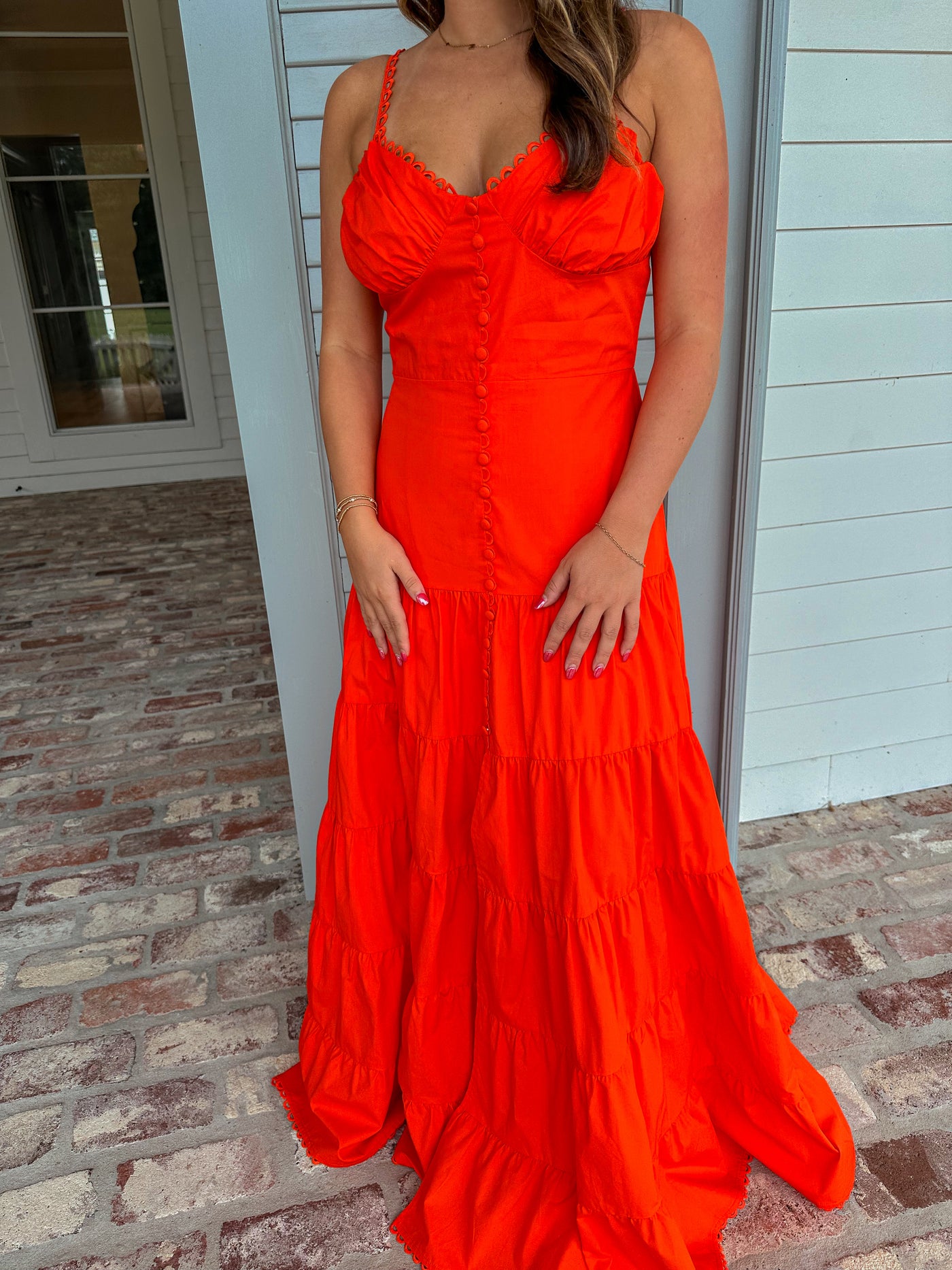 Sandy Maxi Dress - Red/Orange
