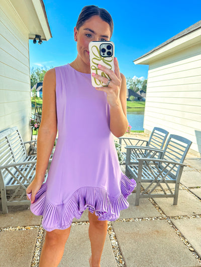 Statement Hem Mini Dress - Lavender