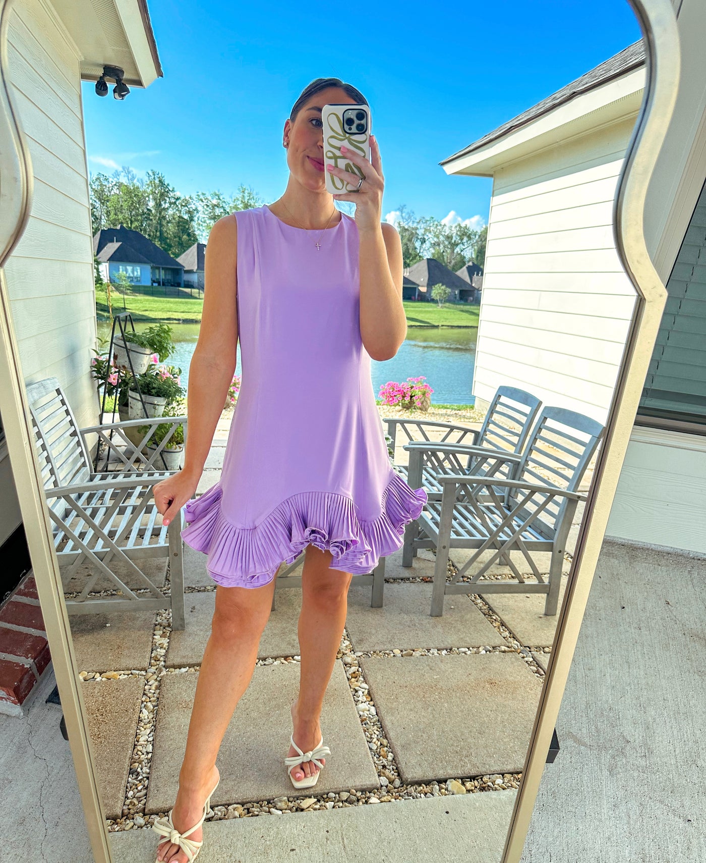 Statement Hem Mini Dress - Lavender