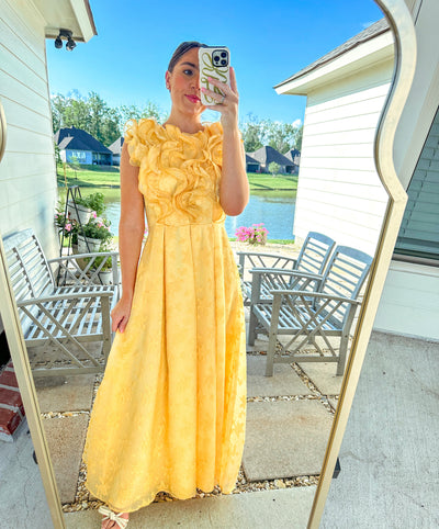 Frill Of Spring Maxi Dress - Yellow