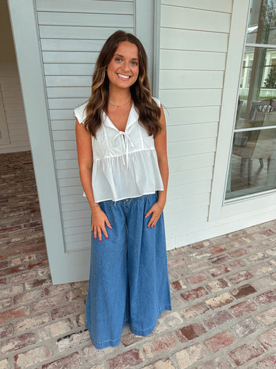 Wide Leg Denim Pants