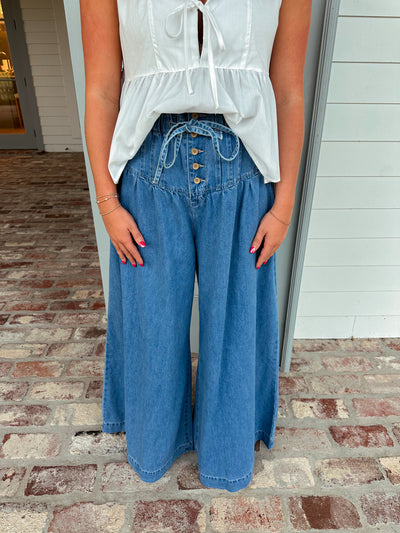Wide Leg Denim Pants