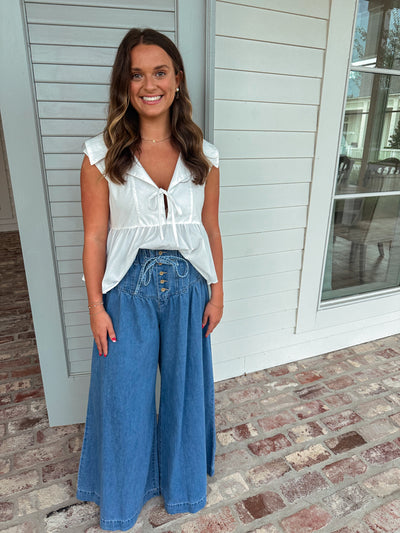 Wide Leg Denim Pants