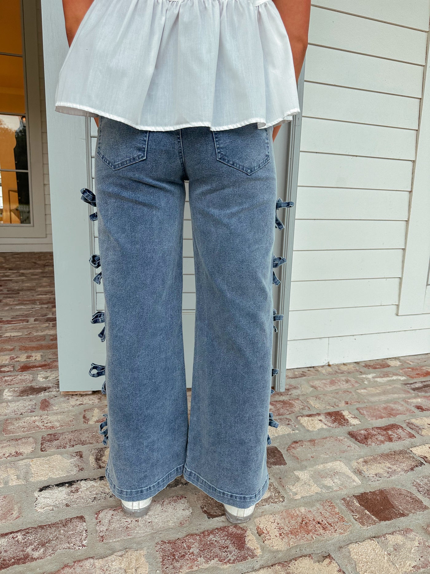Bow Denim Jeans - Blue
