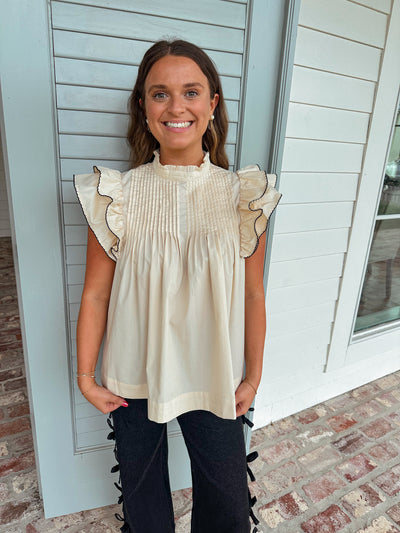 Frances Top - Cream/Black