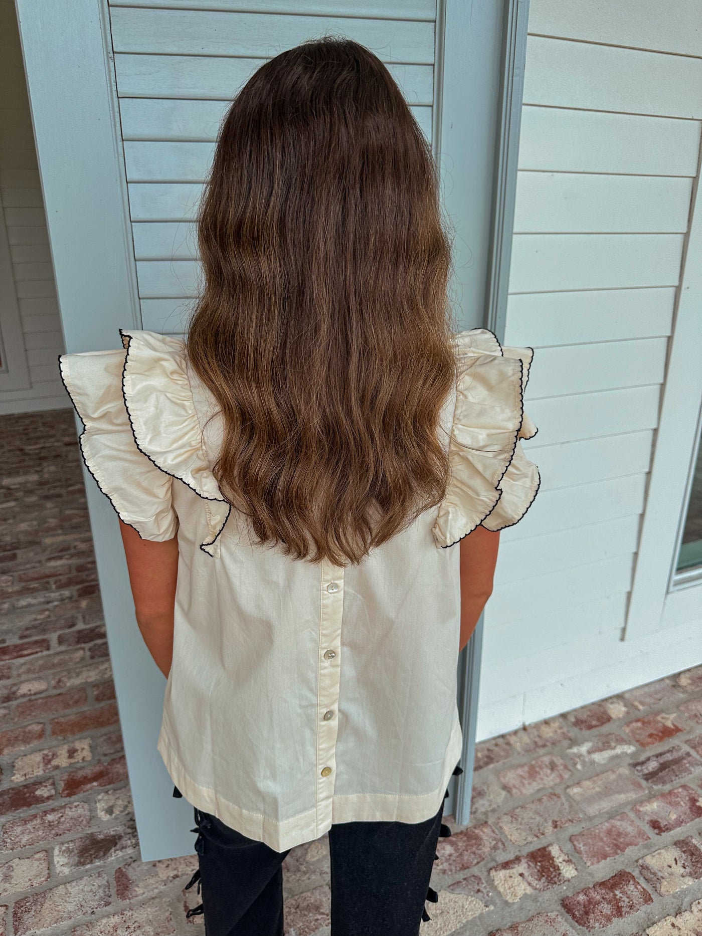 Frances Top - Cream/Black