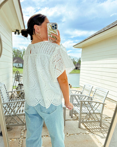 Eyelet Top - White