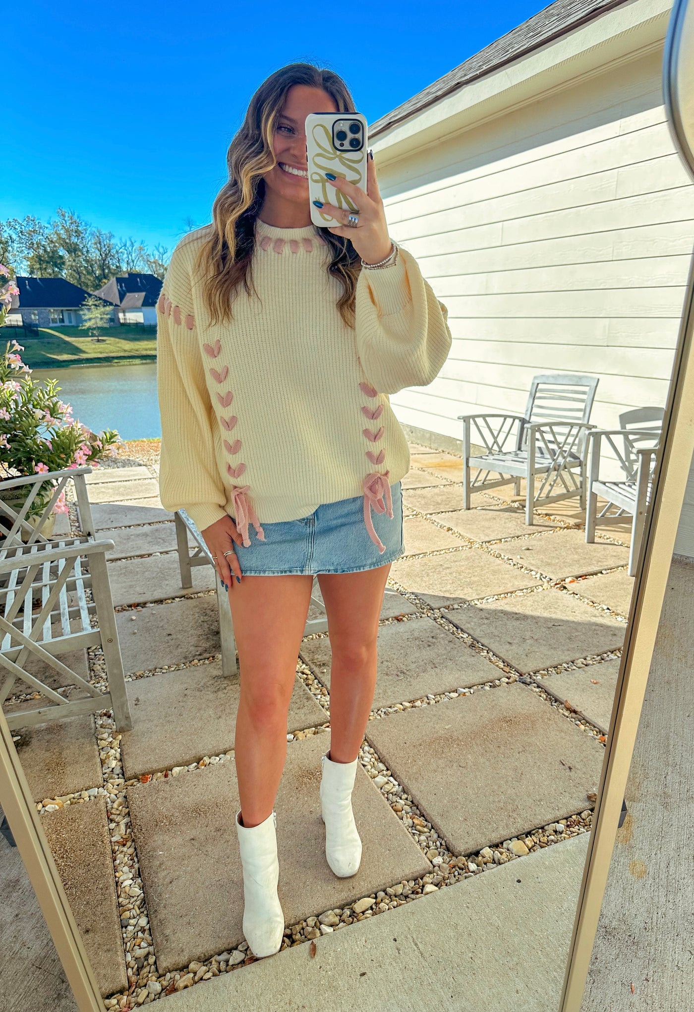 Gale Sweater - Cream/Pink