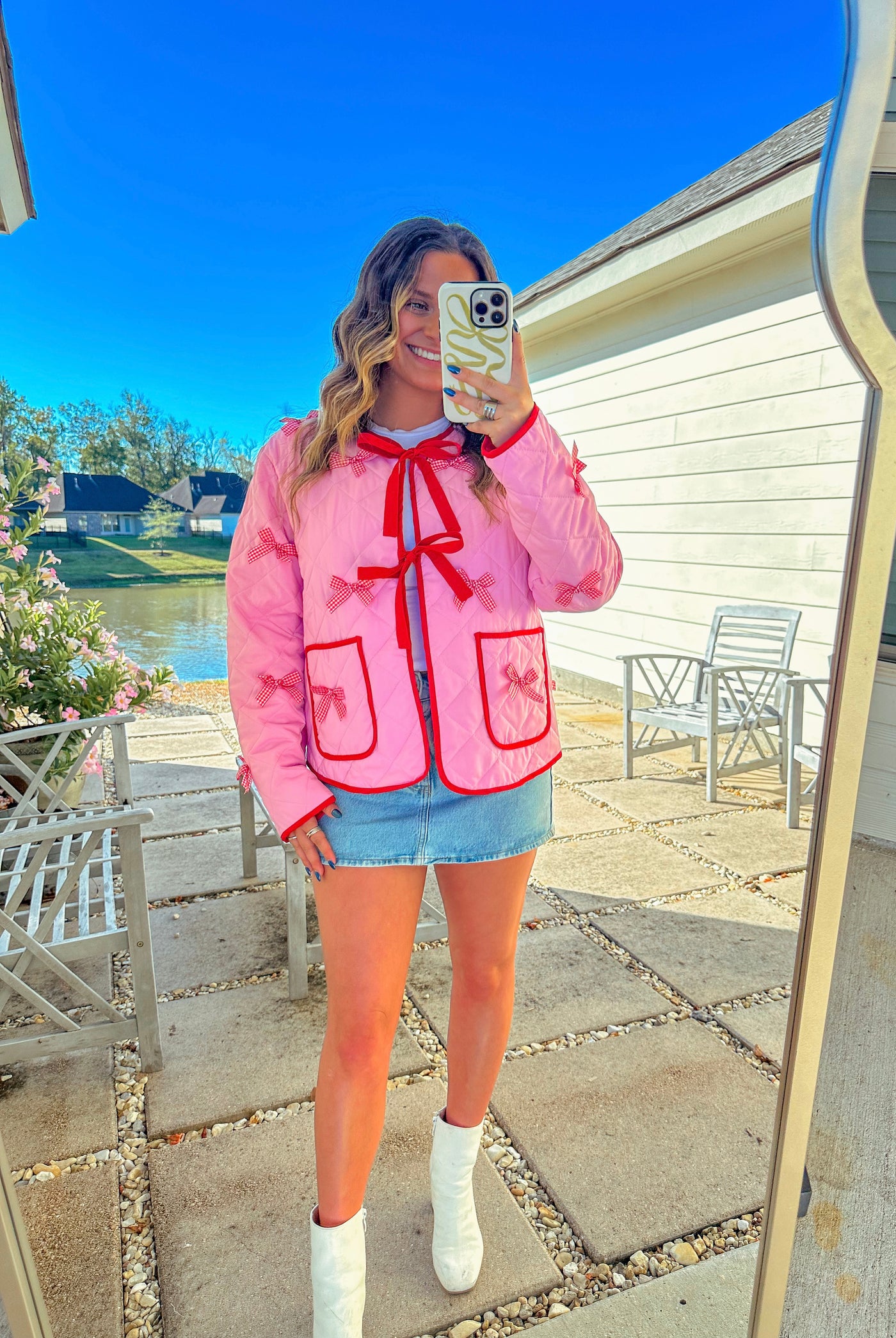 Berkley Bow Jacket - Pink/Red