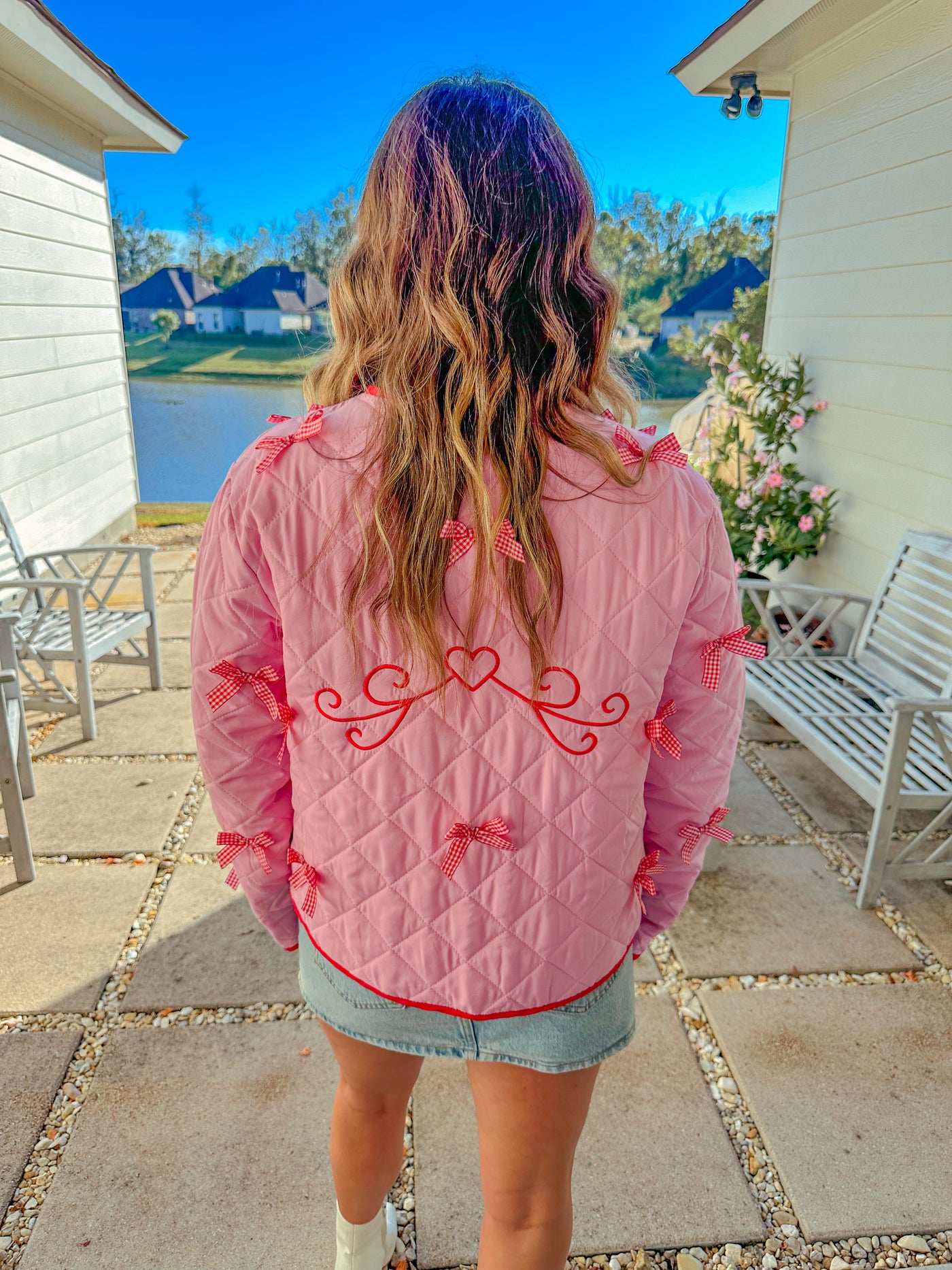 Berkley Bow Jacket - Pink/Red