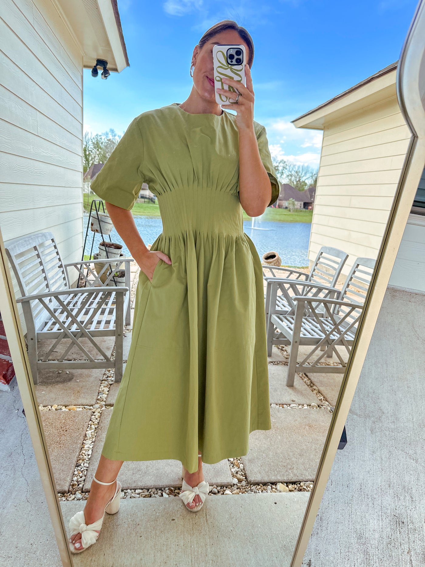 Fun & Flattering Midi Dress - Olive