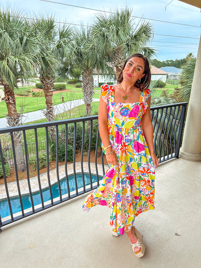 Fruity Floral Maxi Dress