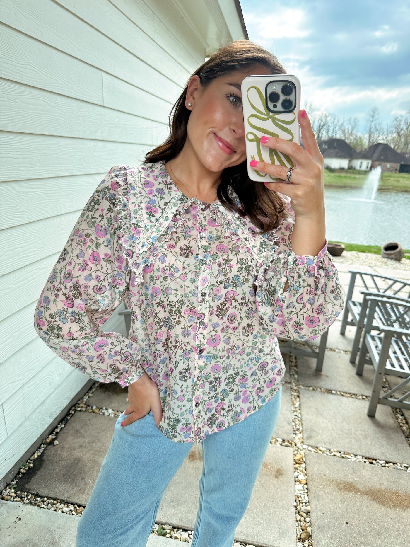 Floral Frills Long Sleeve Top