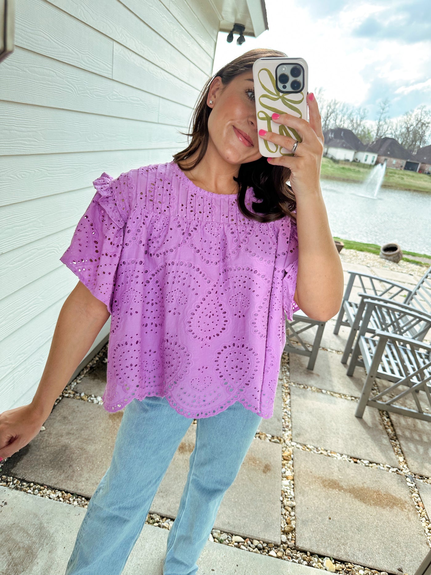 Love & Lavender Eyelet Top