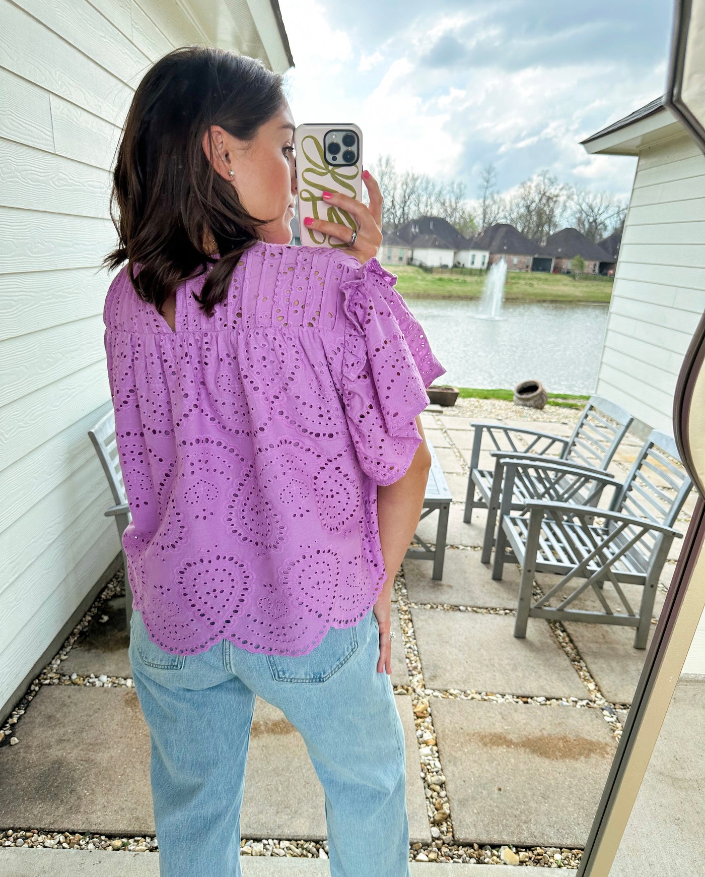 Love & Lavender Eyelet Top