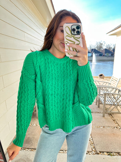 Braided Sweater - Green