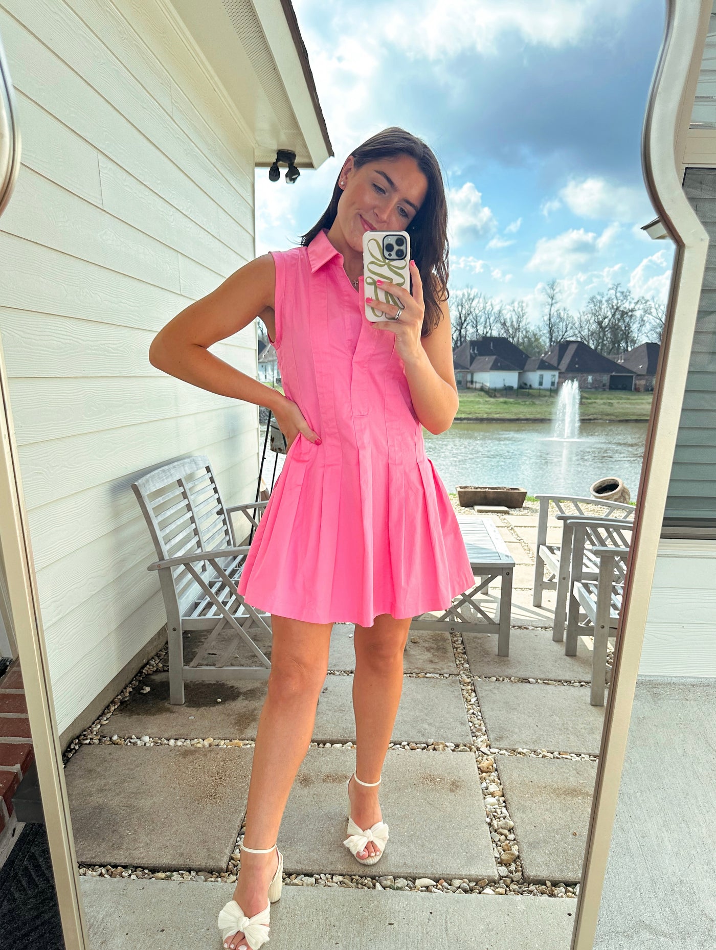 Pretty & Pleated Mini Dress - Pink