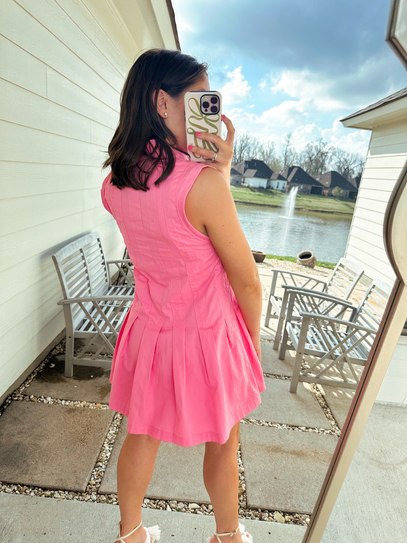 Pretty & Pleated Mini Dress - Pink