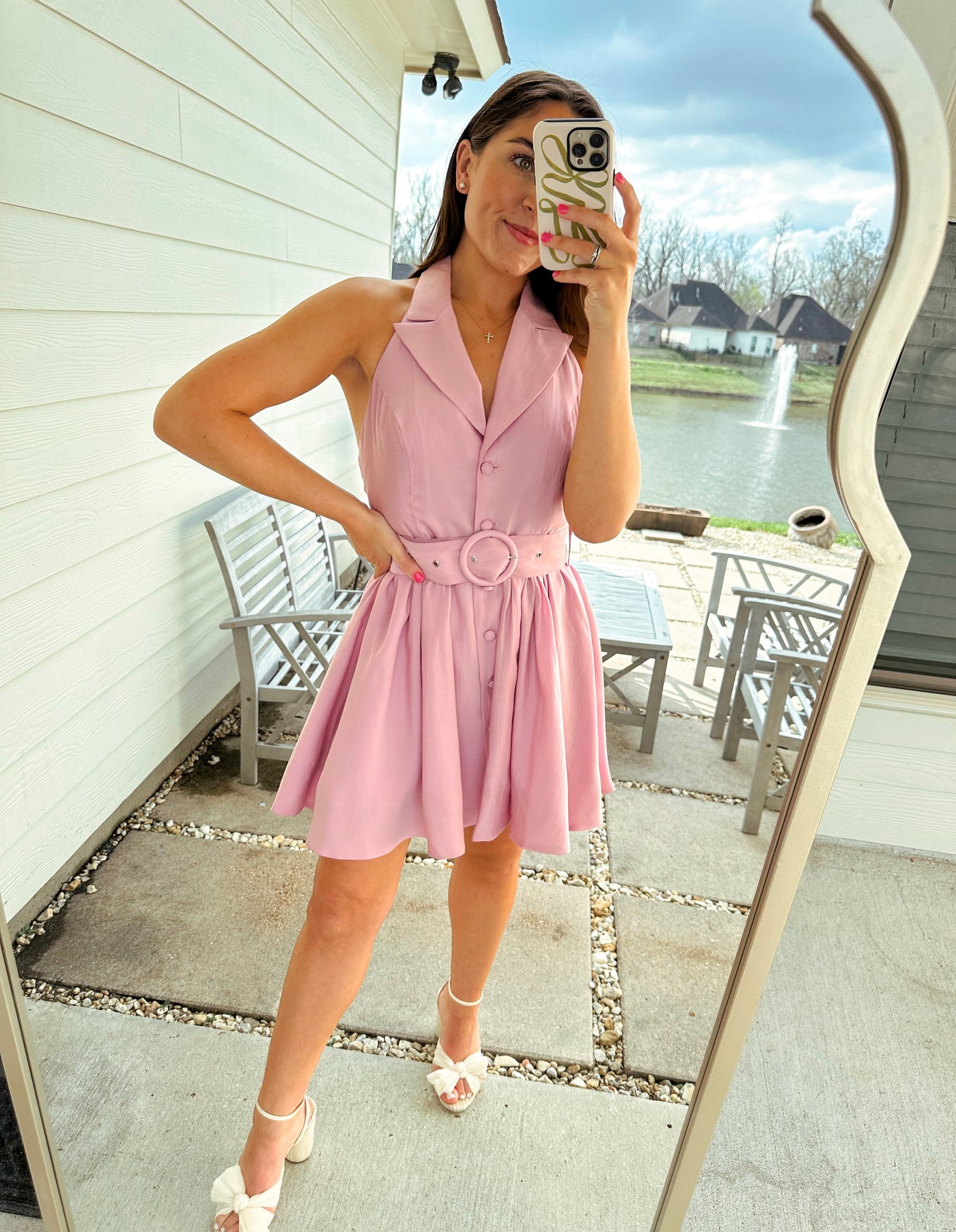 Preppy Belted Mini Dress