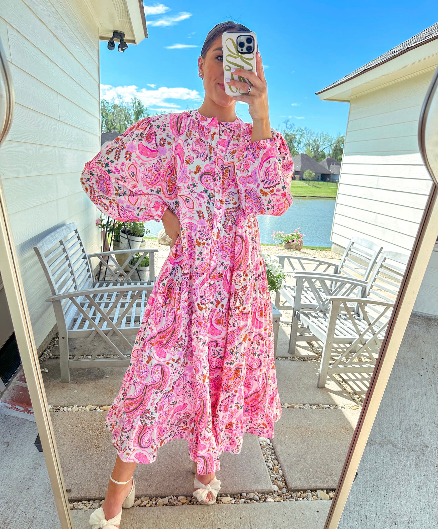 Preppy Paisley Maxi Dress - Pink Extra Small Preppy Paisley Maxi Dress - Pink Extra Small