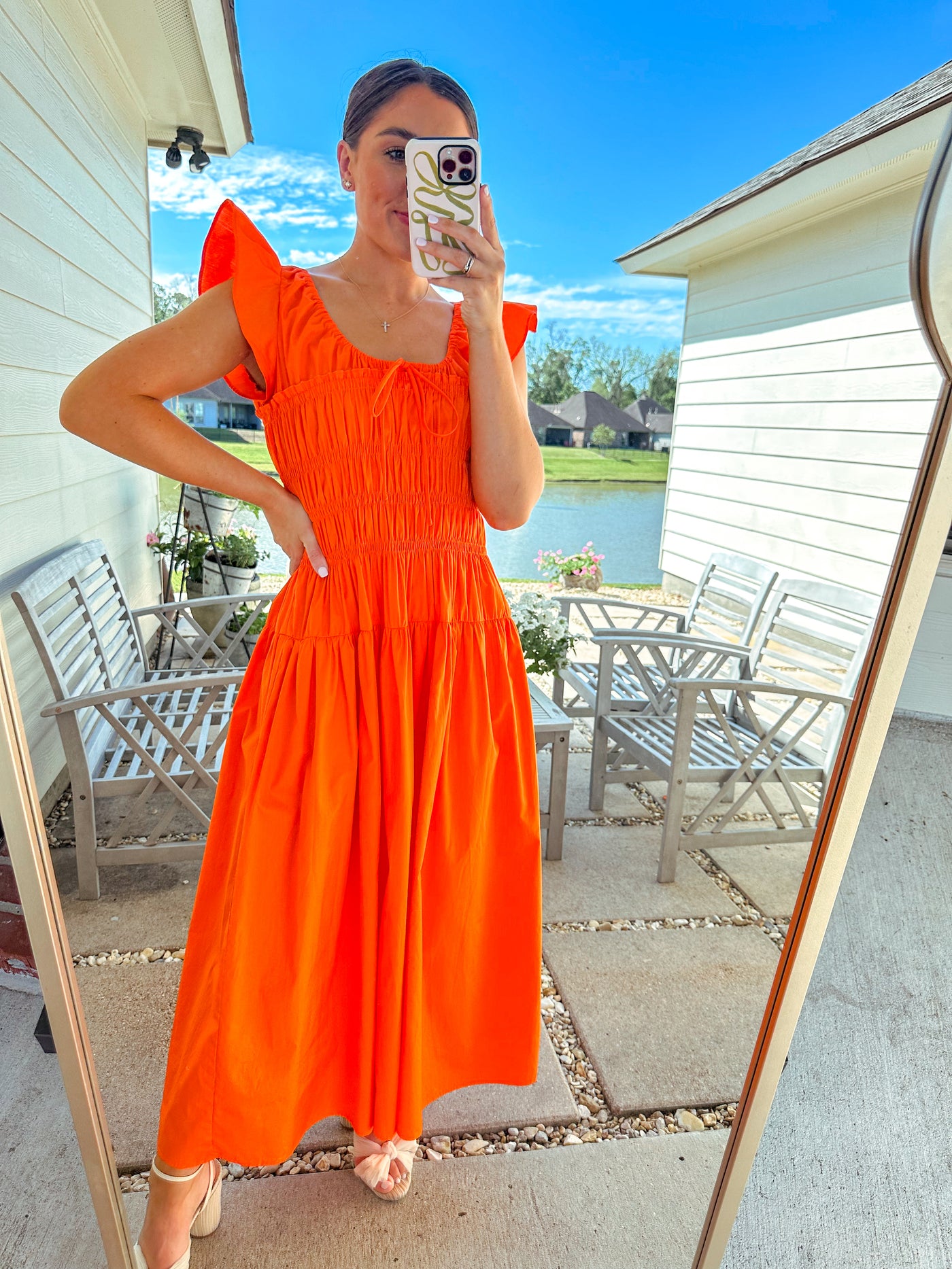 Anne Midi Dress - Orange