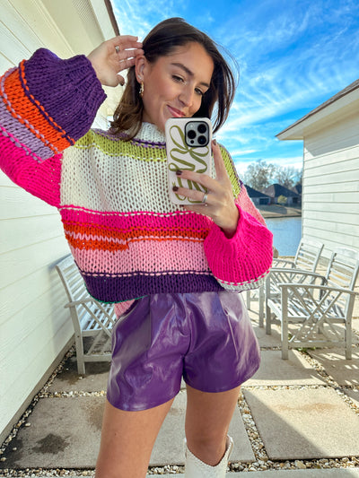 Bright Mixed Knit Sweater