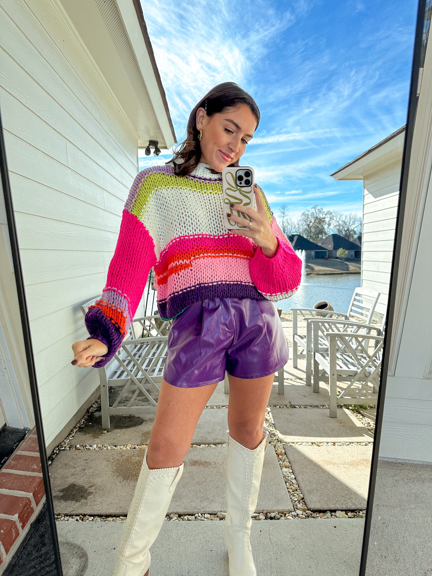 Bright Mixed Knit Sweater