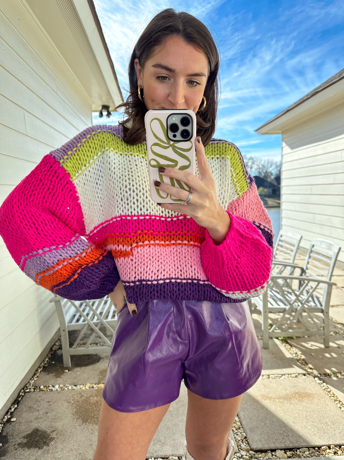 Bright Mixed Knit Sweater