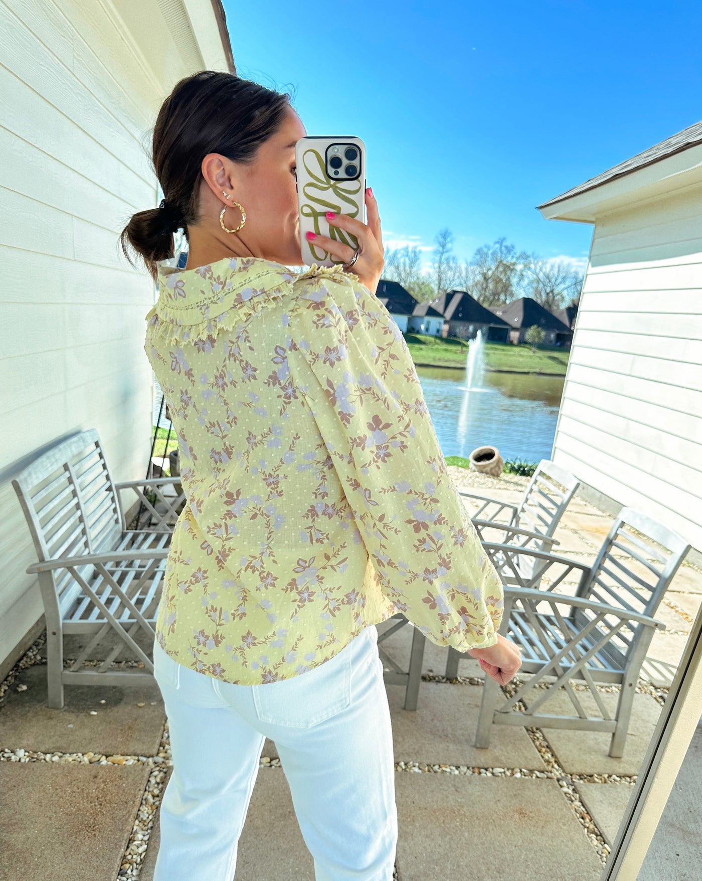 Frill Collar Top - Yellow