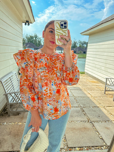 Benny Top - Orange Floral