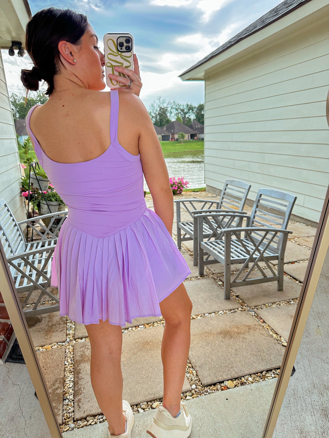Pleated Active Romper - Lavender